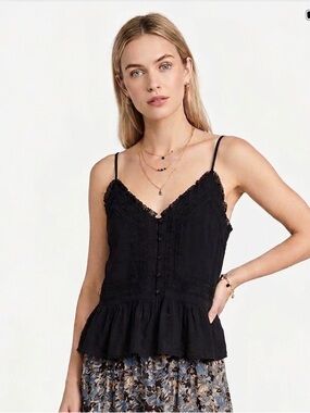 INTERMIX Felicity Peplum Button Front Camisole
